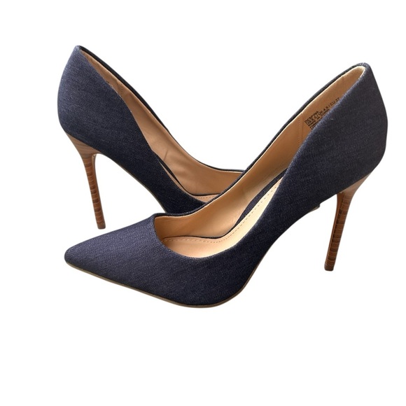 Just Fab navy denim pumps sz 6.5 nwob - Picture 2 of 4